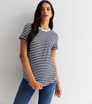 New Look Maternity Navy Stripe Short Sleeve T-Shirt